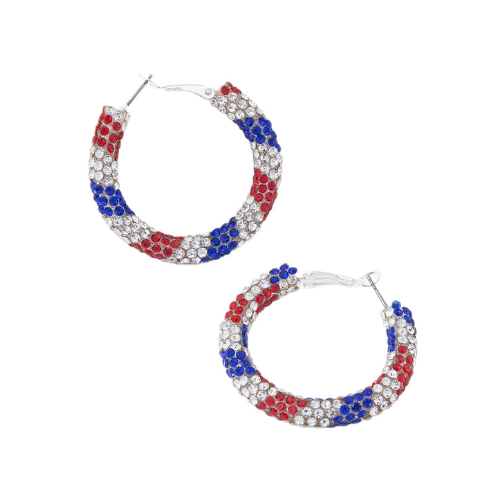 Women's sparkling hoops with rhinestone decoration and secure lever closure Kalsten