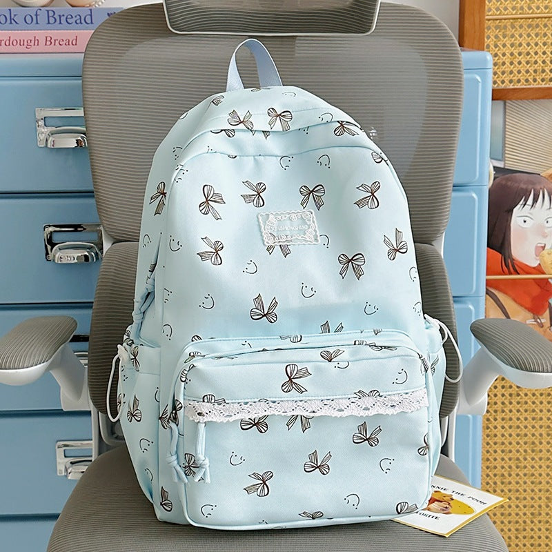 Feminine Bow-Patterned Casual Backpack Kalsten
