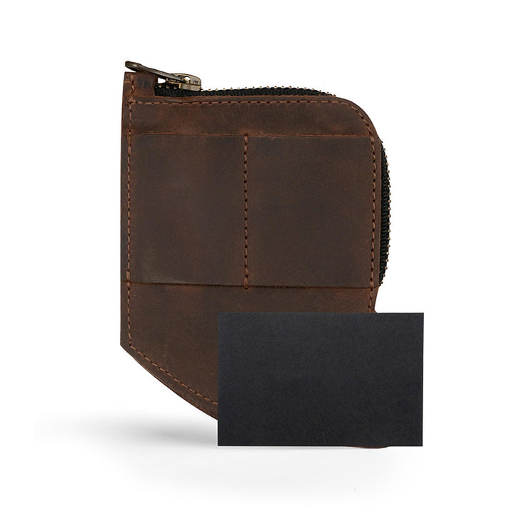 Compact Zippered Leather Cardholder Wallet Kalsten