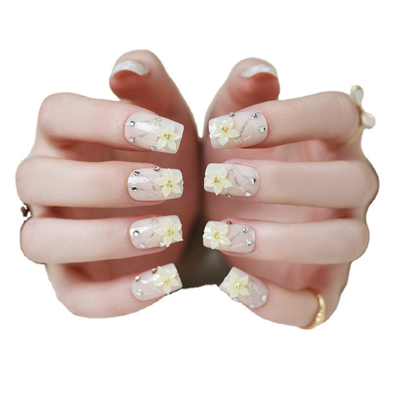 Floral Decorated Press-On Nails