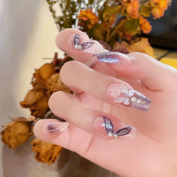 Creative Floral-Patterned Press-On Nails