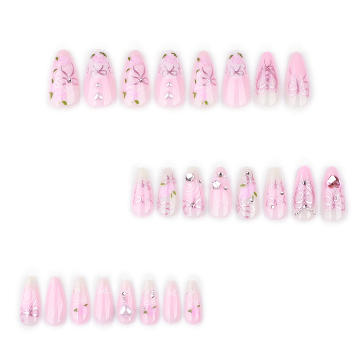 Artful Nail Art with Romantic Rose and Bow Designs Kalsten