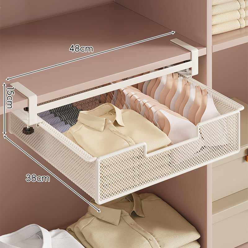 Under-Shelf Pull-Out Mesh Bra and Lingerie Drawer Organizer with Clamp Mount