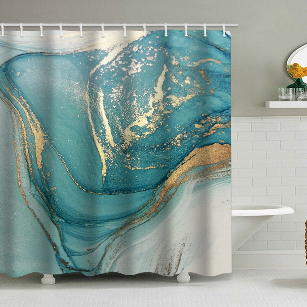 Artistic Marble Print Shower Curtain Kalsten