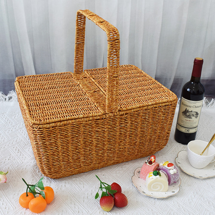 Handcrafted Natural Wicker Picnic Basket Kalsten