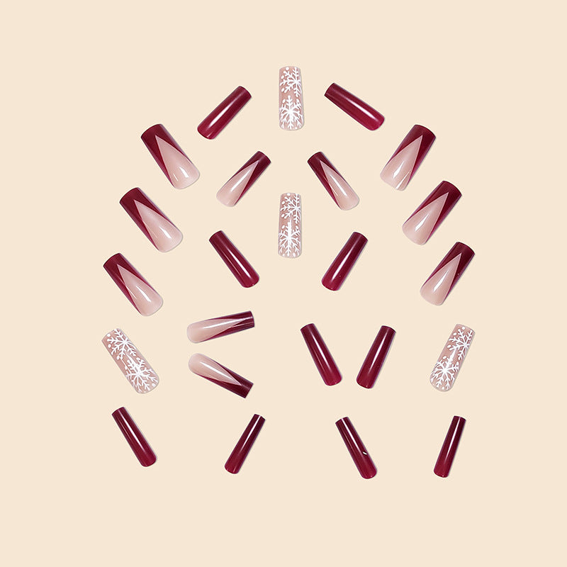 Premium Winter-Themed Press-On Nail Art Extensions