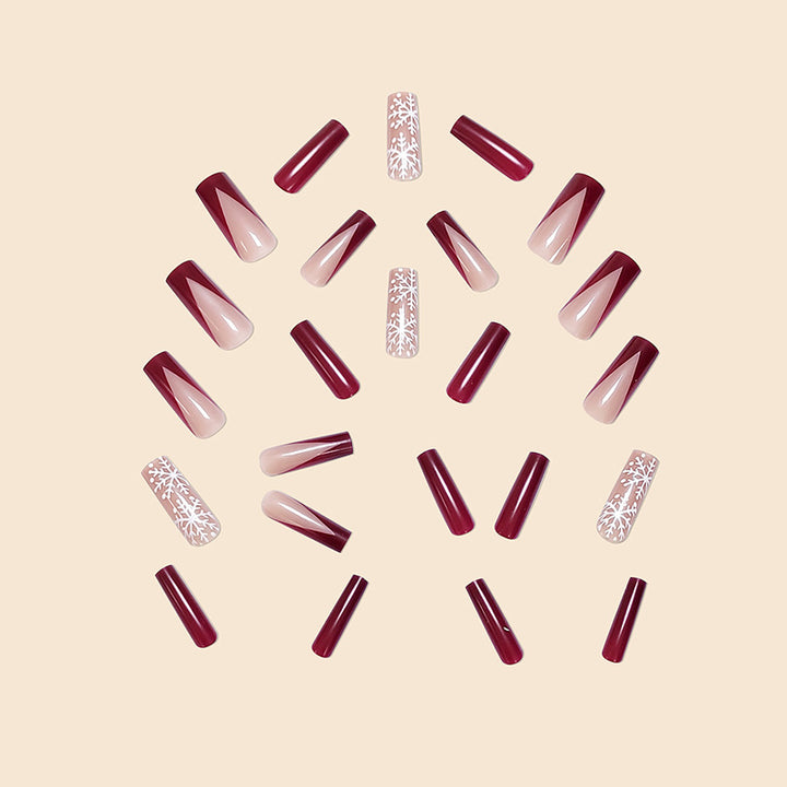 Premium Winter-Themed Press-On Nail Art Extensions