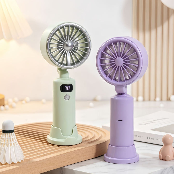 Women portable USB table fan with digital speed display Kalsten