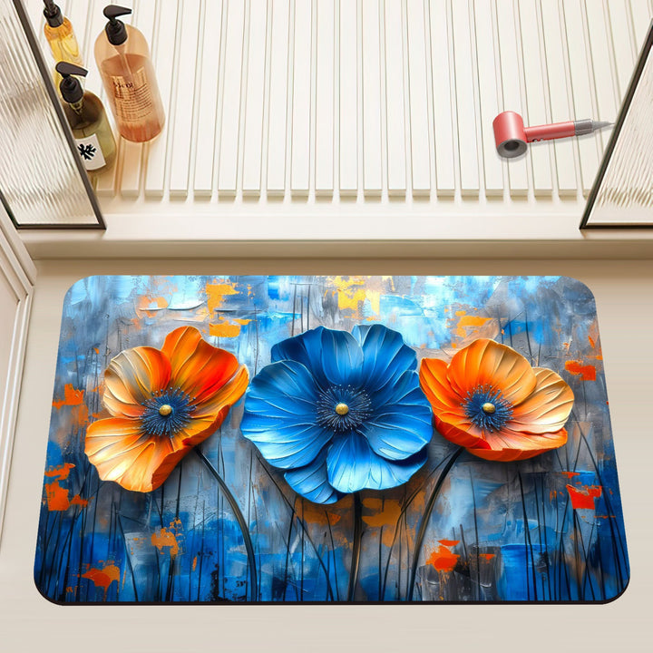Luxurious Floral Design Bath Mat
