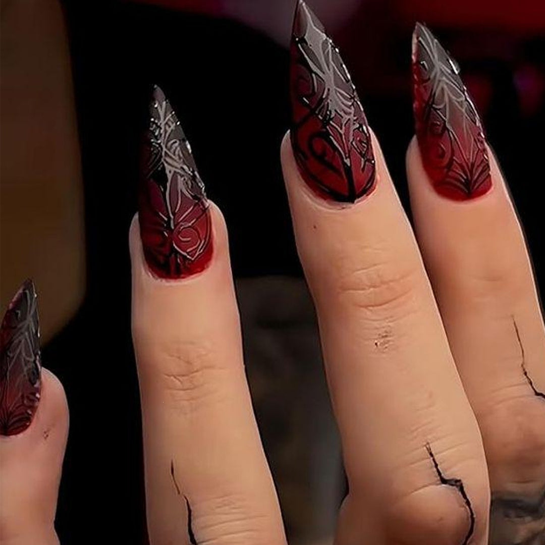 Artificial nail tips with Gothic design and filigree patterns Kalsten