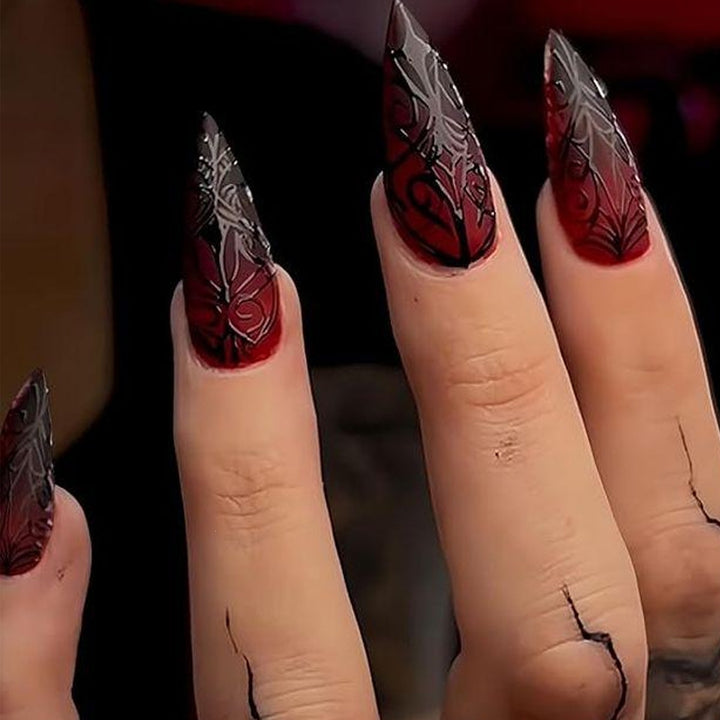 Artificial nail tips with Gothic design and filigree patterns Kalsten