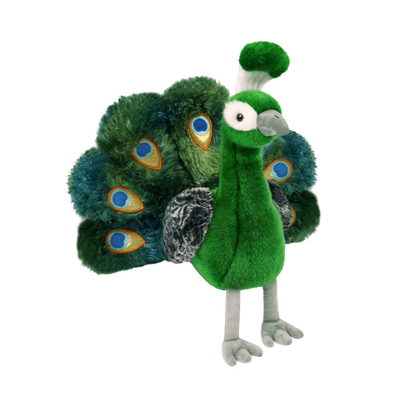 Plush Sitting Peafowl Comforter with Oversized Fluffy Tail Kalsten