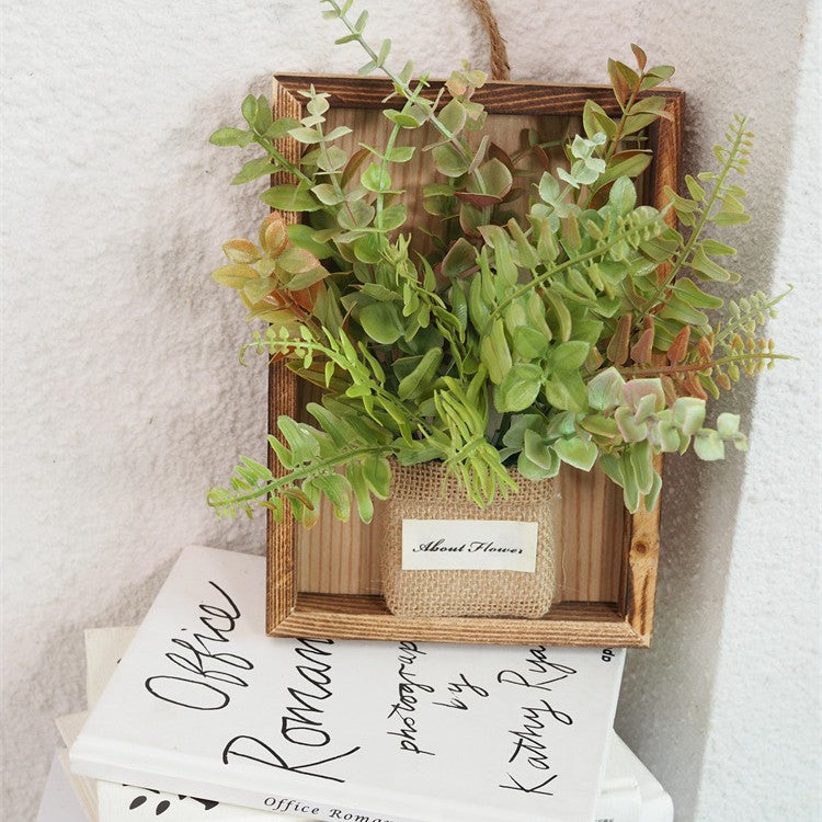 Rustic Wall-Mounted Faux Plant Arrangement