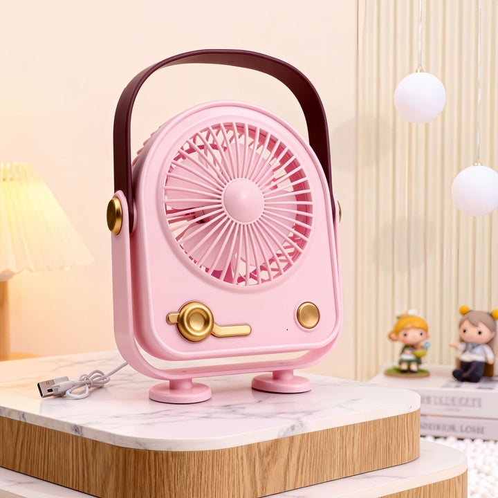 Ladies portable desk fan with ergonomic design and USB connection Kalsten