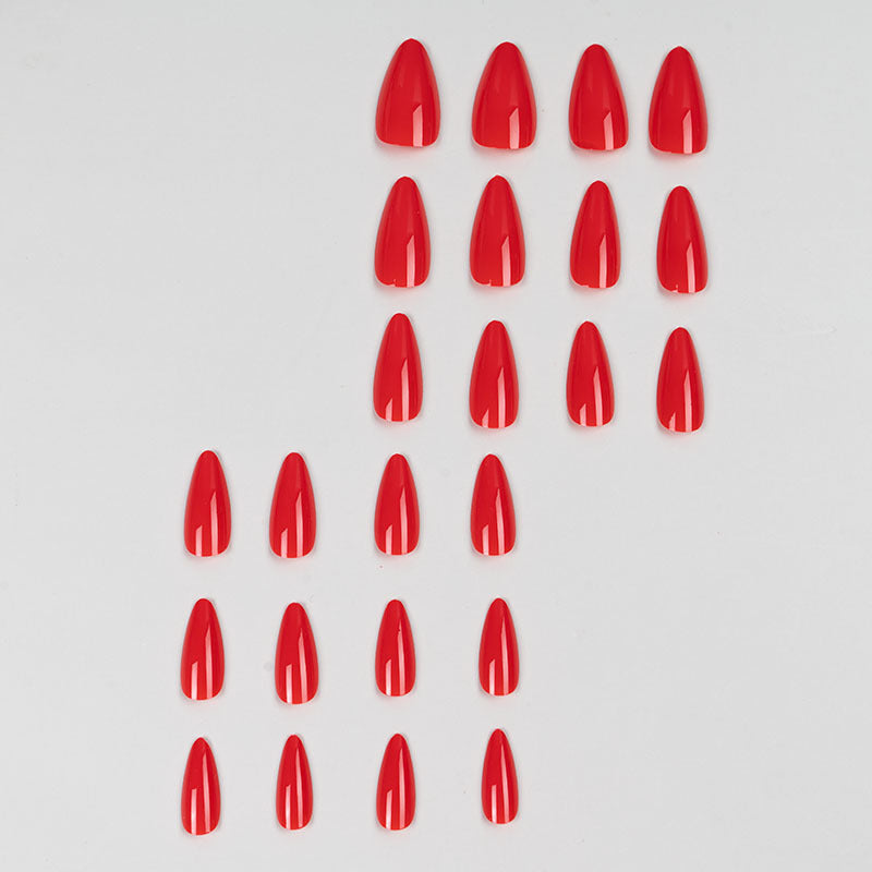 Glossy Almond-Shaped Press-On Nails