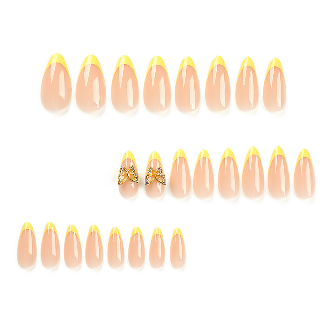 Artful stiletto nails with glamorous butterfly design Kalsten