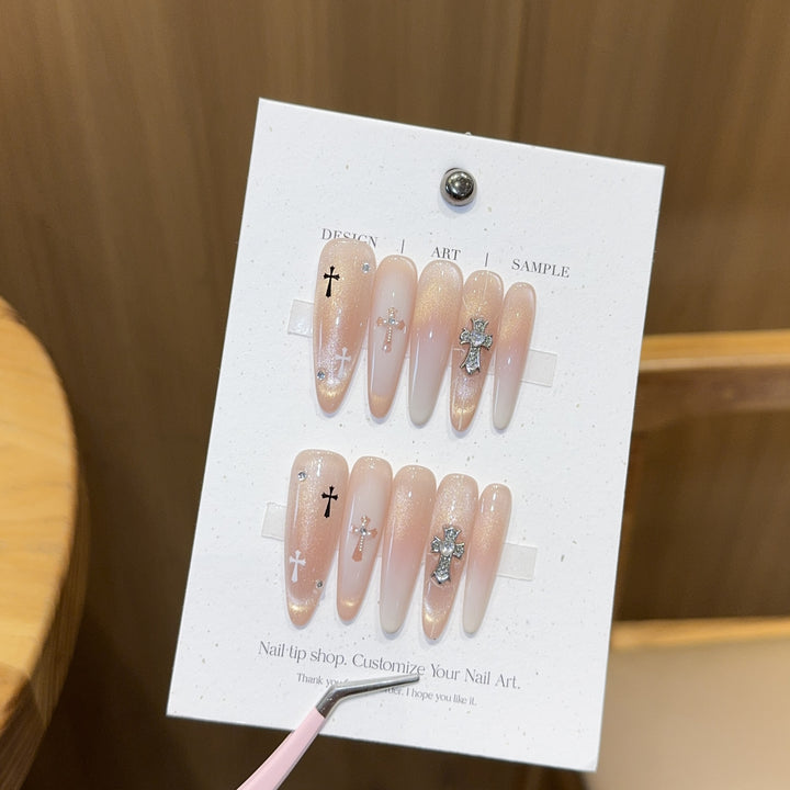 Artificial Nails in Elegant Cross Design Kalsten