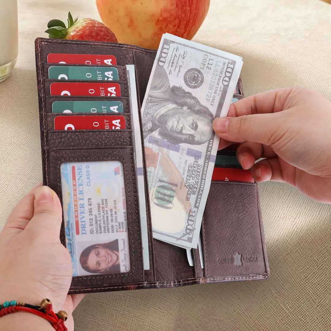 Vintage Embossed Leather Wallet Kalsten