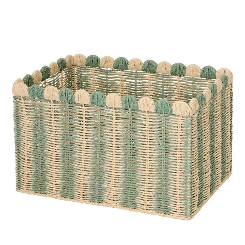 Decorative Woven Storage Basket with Scalloped Edges Kalsten
