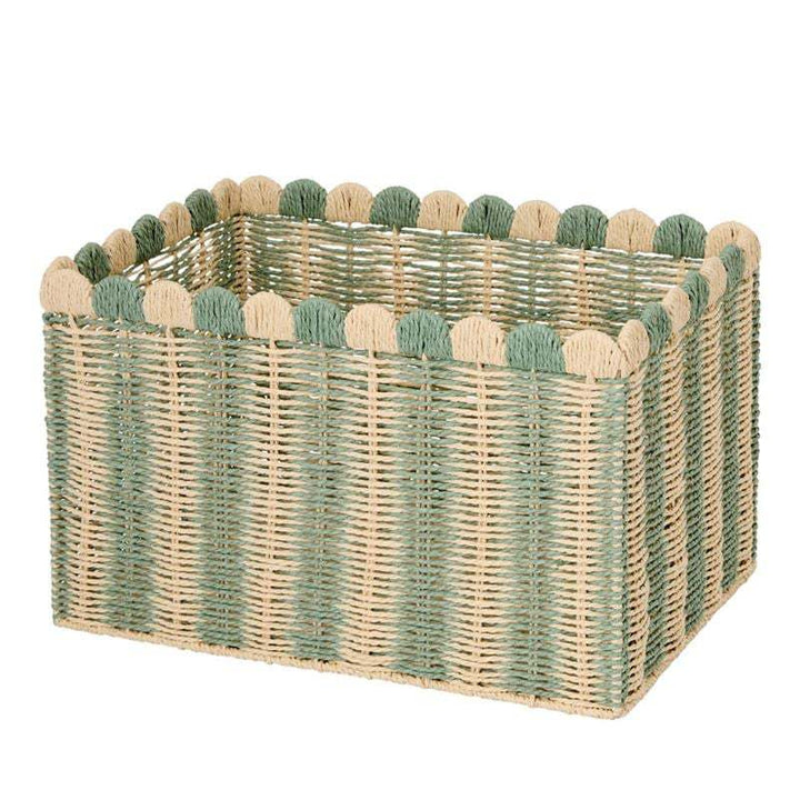 Decorative Woven Storage Basket with Scalloped Edges Kalsten