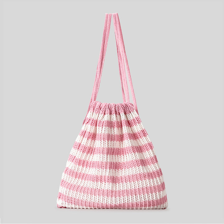 Lightweight Striped Crochet Tote Bag