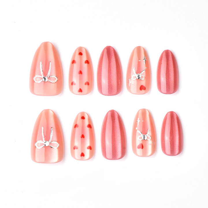 Heart-Themed Artistic Press-On Nail Set Kalsten