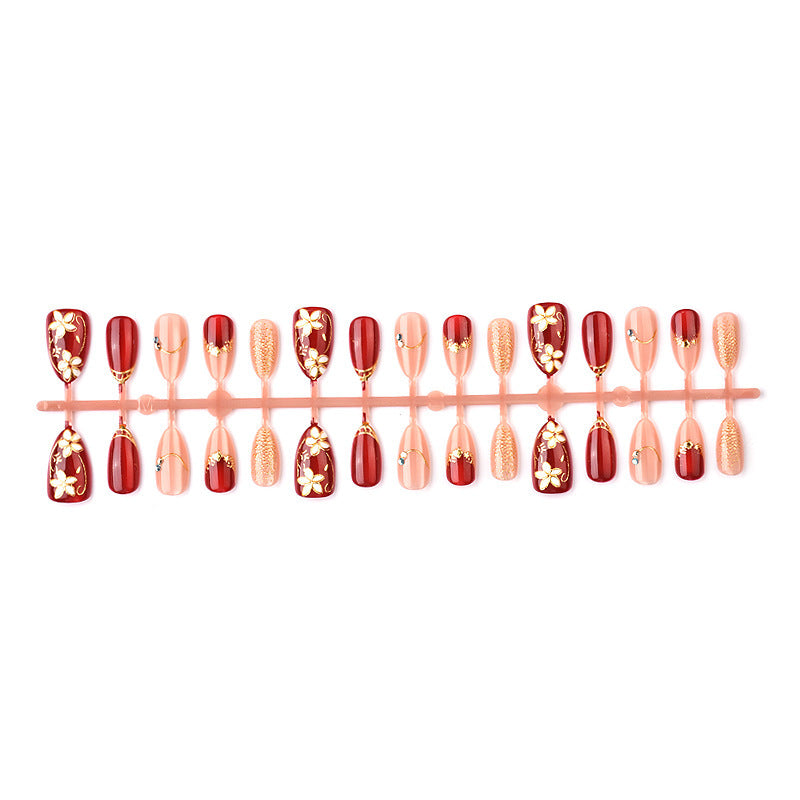 Elegant Floral Decorative Press-On Nail Art Set