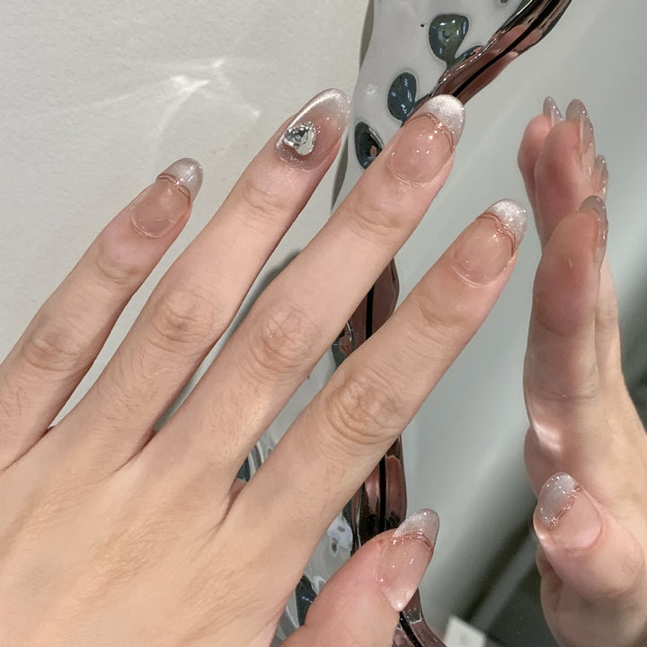 Elegant Press-On Nail Set with Jewel Accents Kalsten