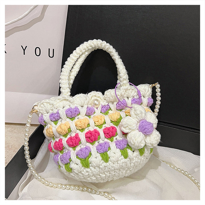 Cute Floral Crochet Handbag