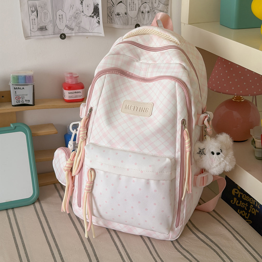 Stylish Checkerboard Patterned Backpack Kalsten