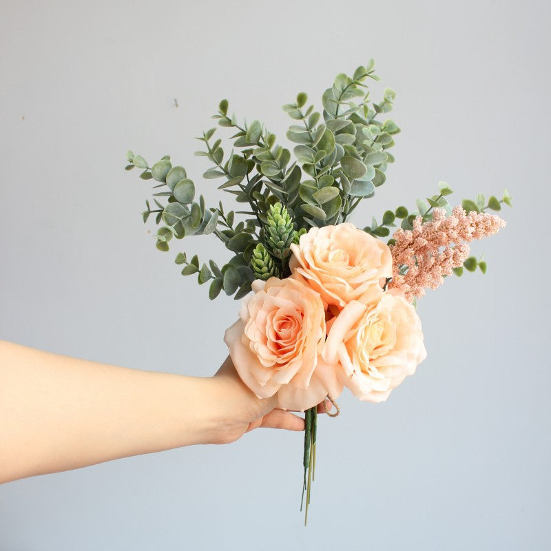 Lifelike Yellow Rose Bouquet Arrangement