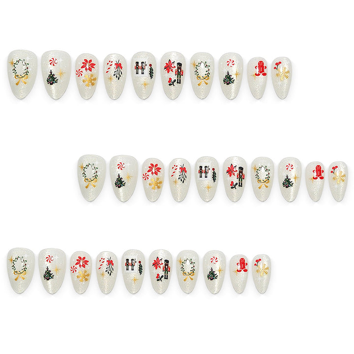 Elegant artificial nails with festive Christmas motifs Kalsten