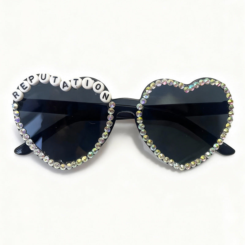 Heart-Shaped Rhinestone-Embellished Sunglasses Kalsten 1787141205