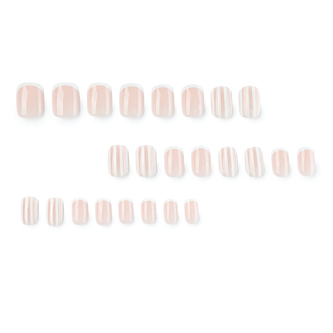 Artificial nail art with stripe pattern Kalsten