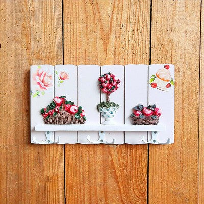 Decorative Floral Wall Hook Rack