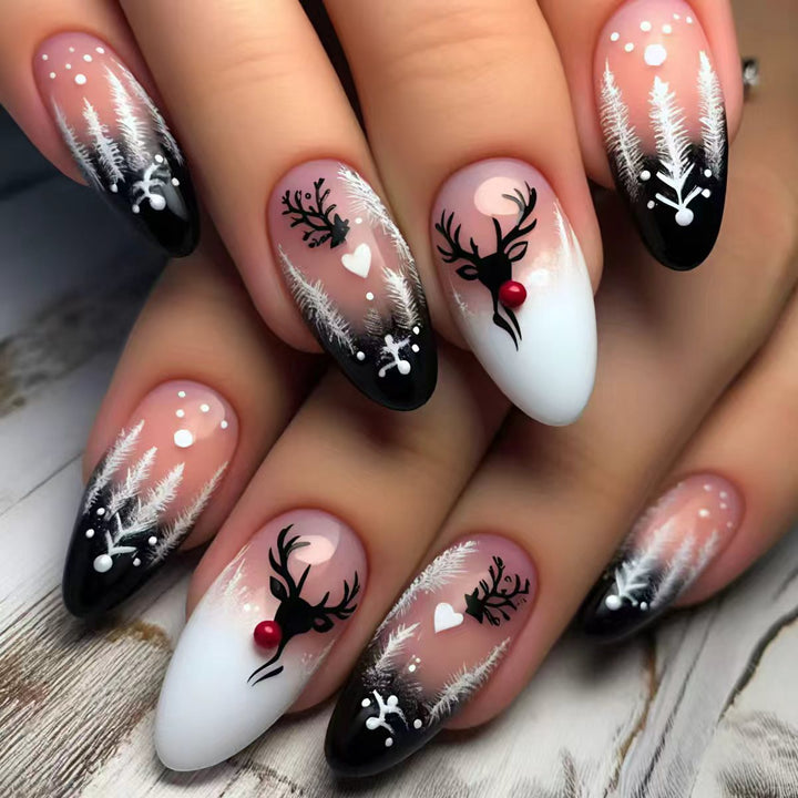 Artificial nails in festive reindeer design Kalsten