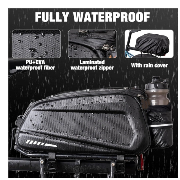 Bike luggage carrier bag with waterproof material and reflective elements Kalsten