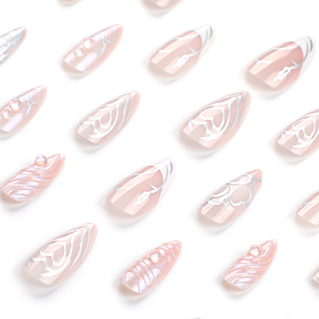 Artistic stiletto nails with holographic effects Kalsten