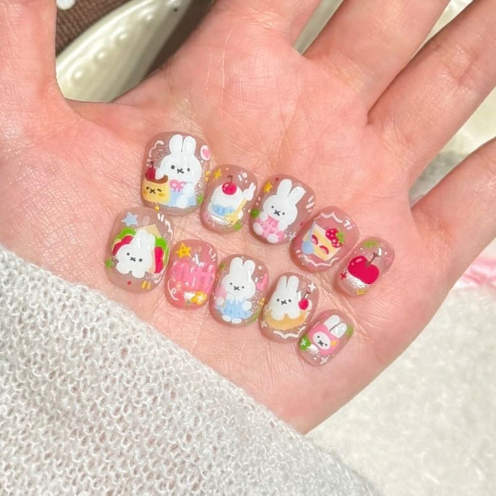 Whimsical Bunny-Themed Press-On Nail Set Kalsten