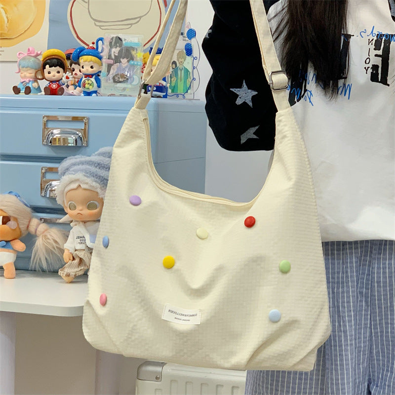 Casual Pop-Embellished Hobo Bag Kalsten