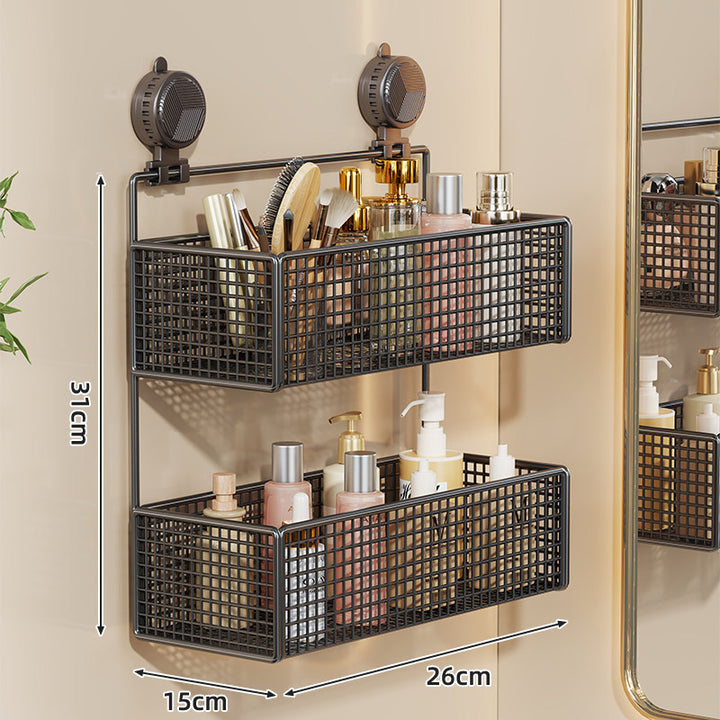 Suction-Mount Vertical Mesh Cosmetic & Toiletry Organizer