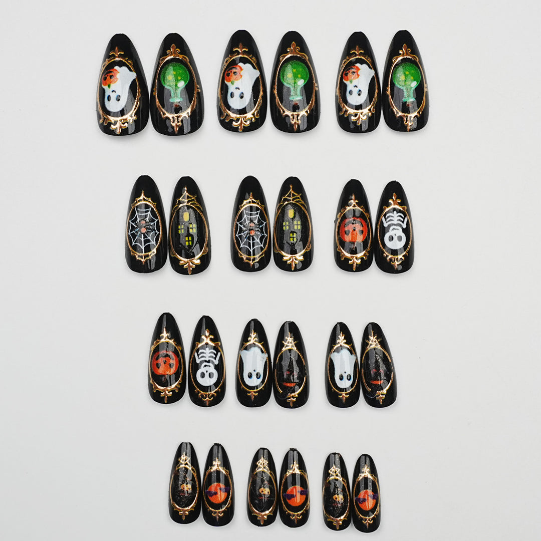Halloween-Themed Press-On Nail Art Set
