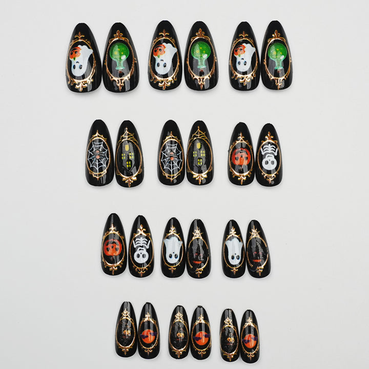 Halloween-Themed Press-On Nail Art Set