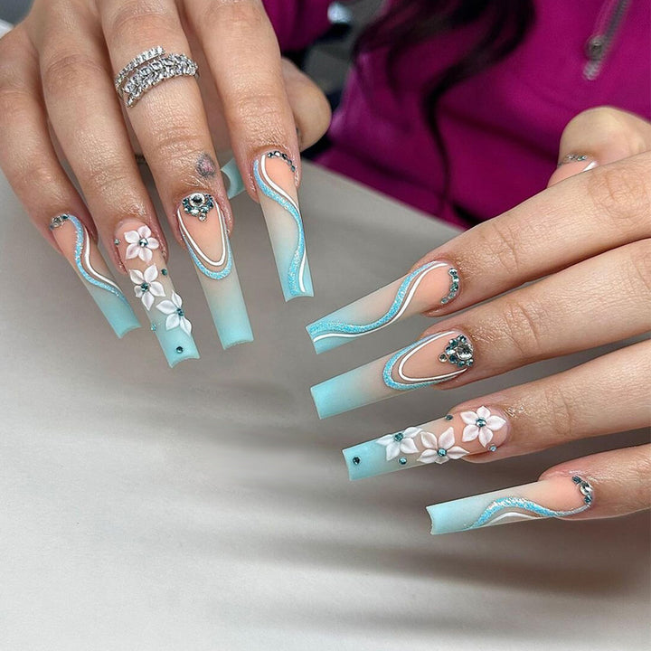 Glamorous Glittery Stiletto Press-On Nails Kalsten
