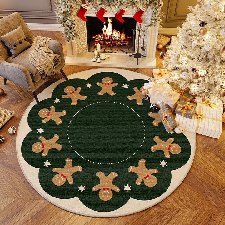Christmas-Themed Round Area Rug