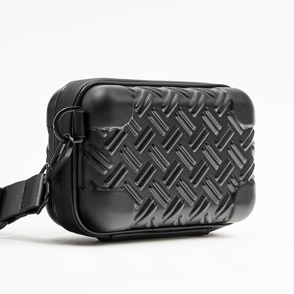 Unisex Textured Hard Shell Crossbody Bag Kalsten