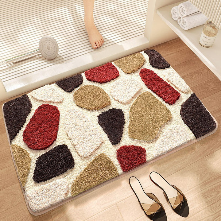 Textured Stone Pattern Bathroom Mat Kalsten