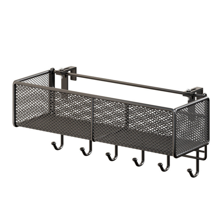 Window-Mounted Mesh Spice Rack and Bar Hanging Organizer