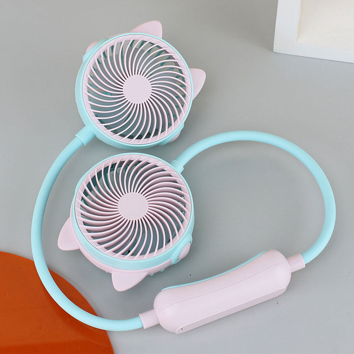 Women's Portable Mini Neck Fan with Dual Blower Kalsten