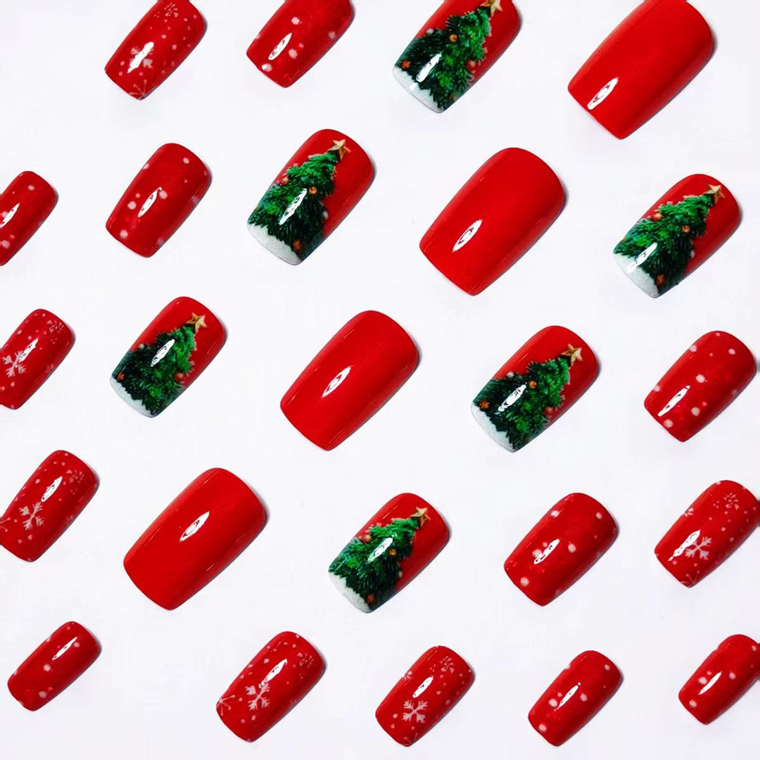 Festive 3D Christmas Tree Nail Art Kalsten